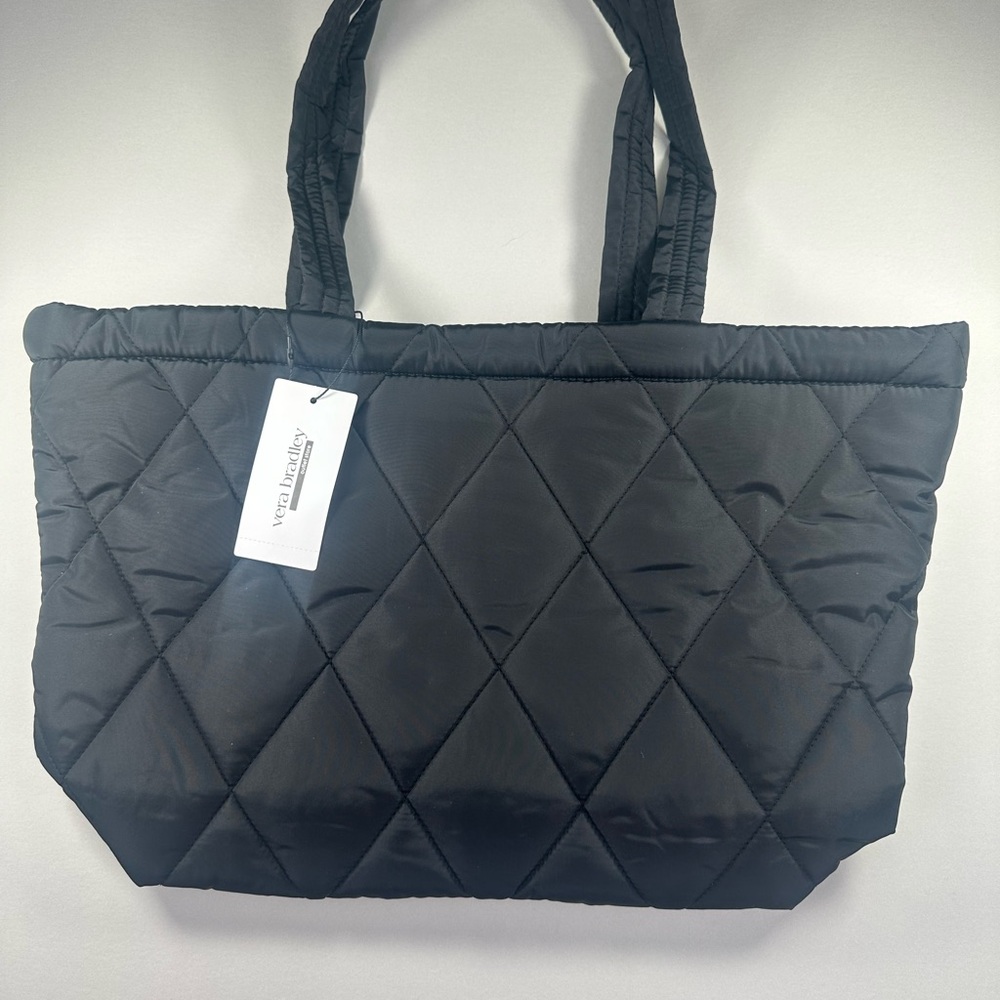 Vera Bradley Small Black Quilted East West Tote